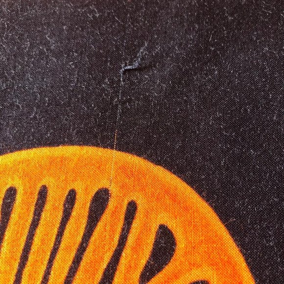 Koko Knot beach wrap/sarong, with fringe, Black/Orange, Appx 39"x58" - Picture 5 of 5